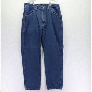 Rustler Jeans Mens 34x32 Regular Fit Straight Leg Western 5-Pocket Denim Blue